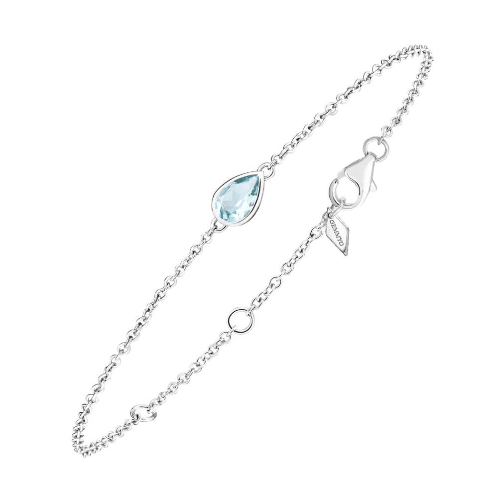 Bracelet Or blanc Aigue-marine Gemmyorama 2