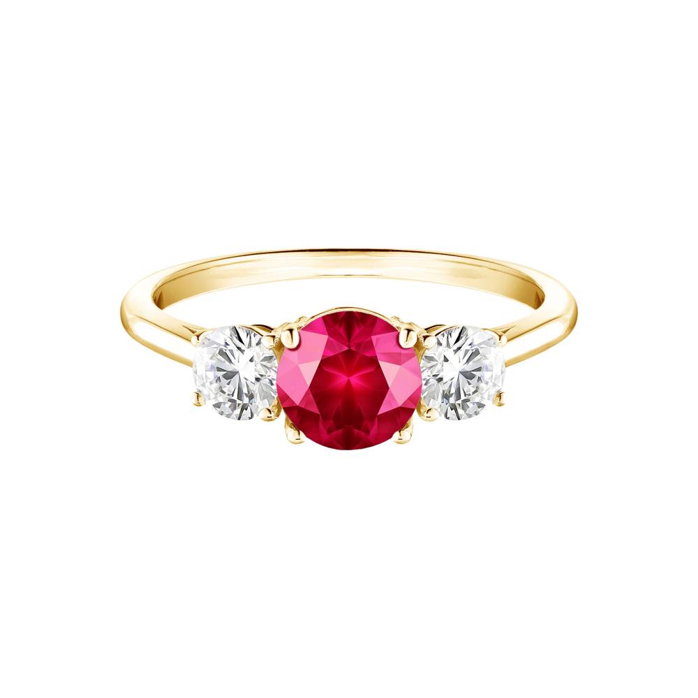 Ring Yellow gold Ruby Little Lady Duo 2