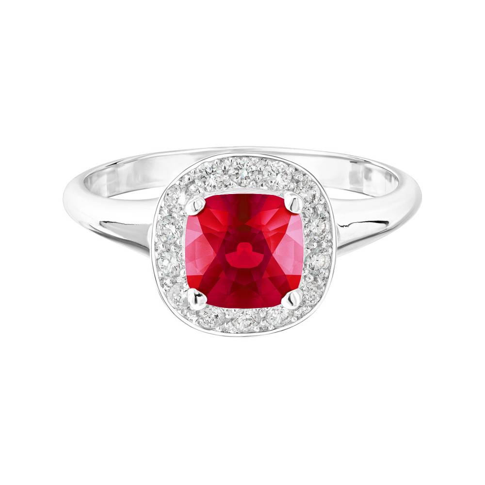 Bague Platine Rubis et diamants Mada 2