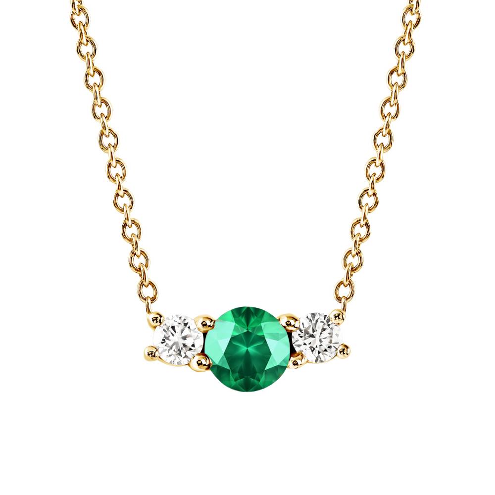 Pendentif Or jaune Emeraude et diamants Lady Duo 2