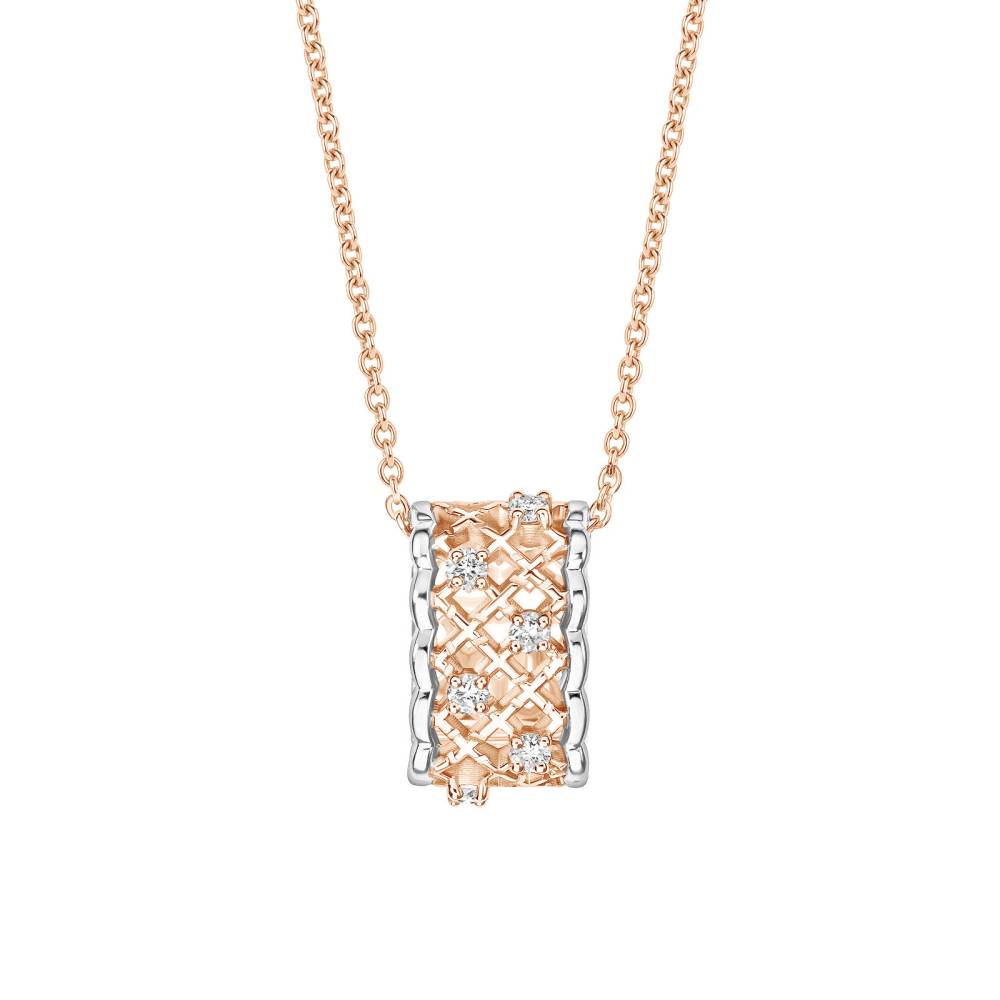 Pendant Rose and white gold Diamond RétroMilano 2