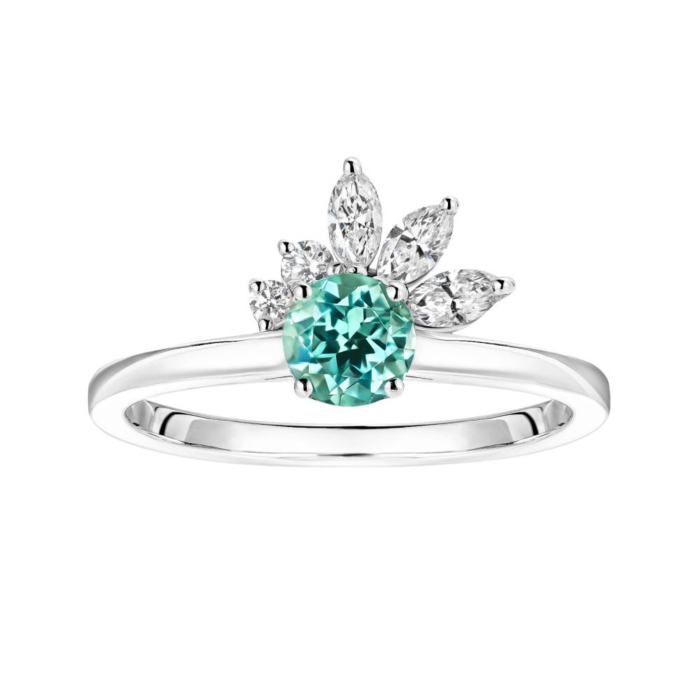 Bague Platine Tourmaline Mint et diamants Little EverBloom 2