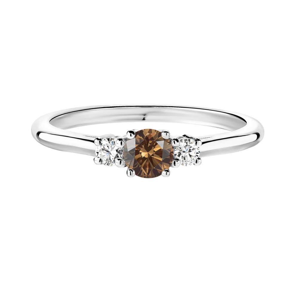 Ring Weißgold Schokoladendiamant und diamanten Baby Lady Duo 2