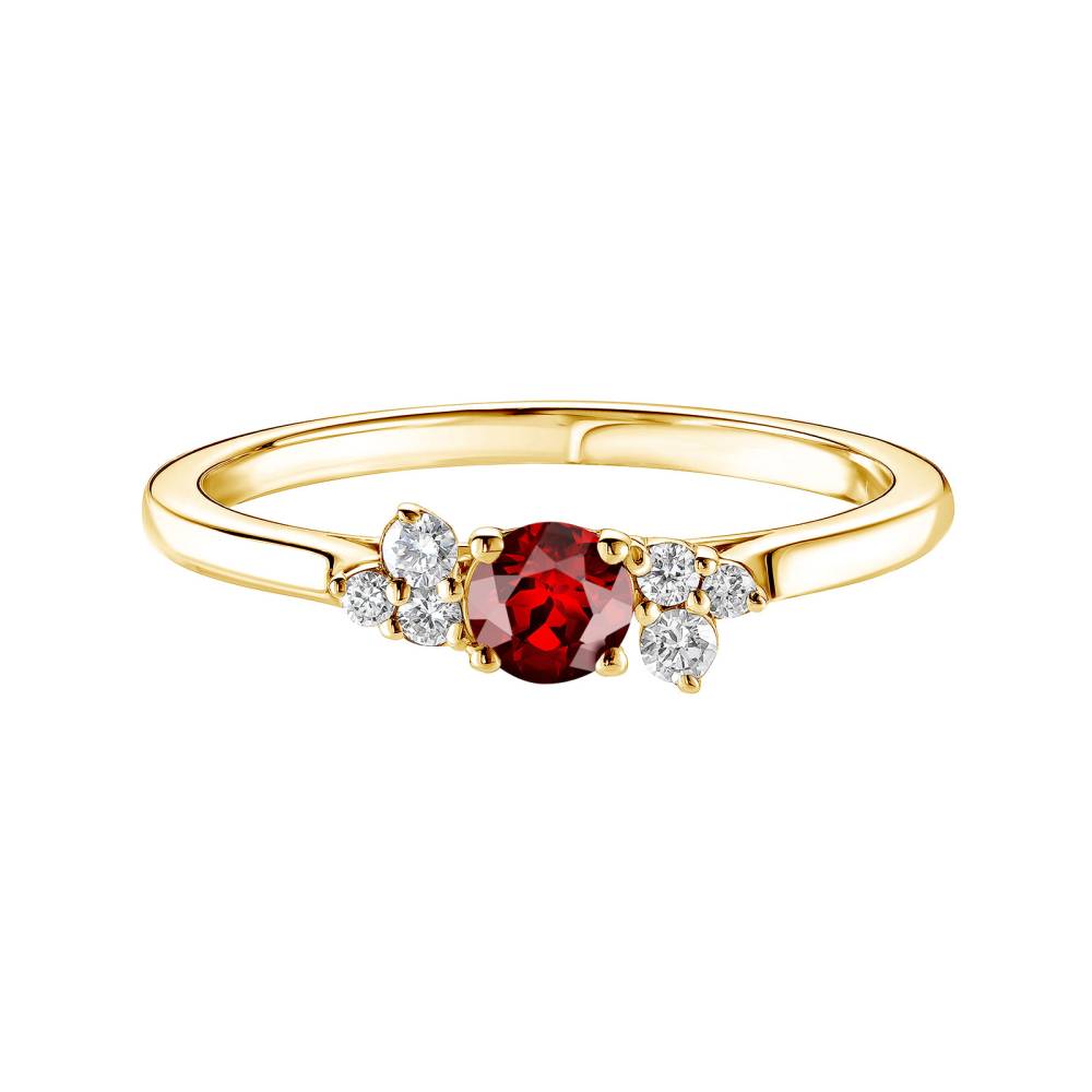 Ring Gelbgold Granat und diamanten Baby EverBloom 2