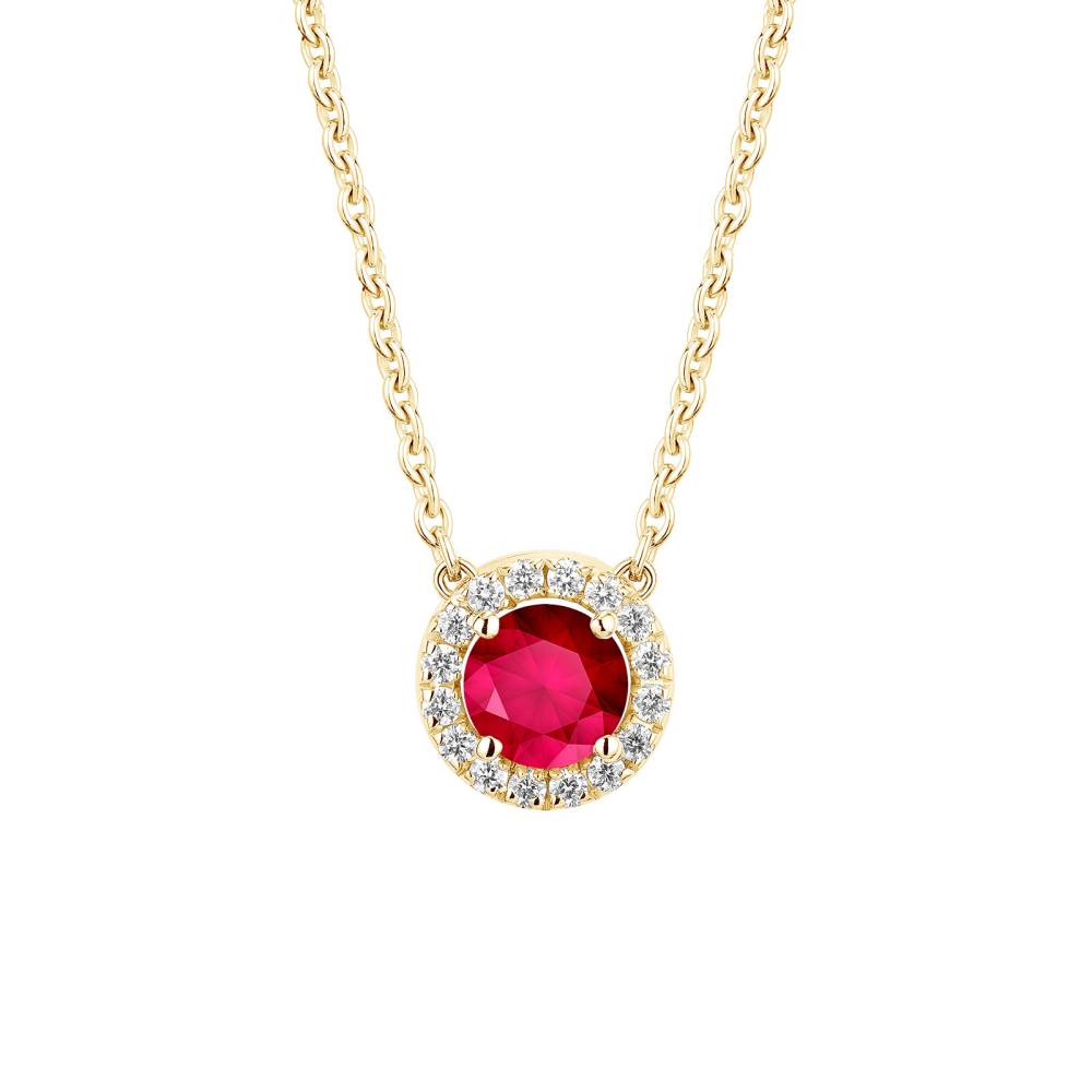 Pendant Yellow gold Ruby and diamonds Rétromantique S 2