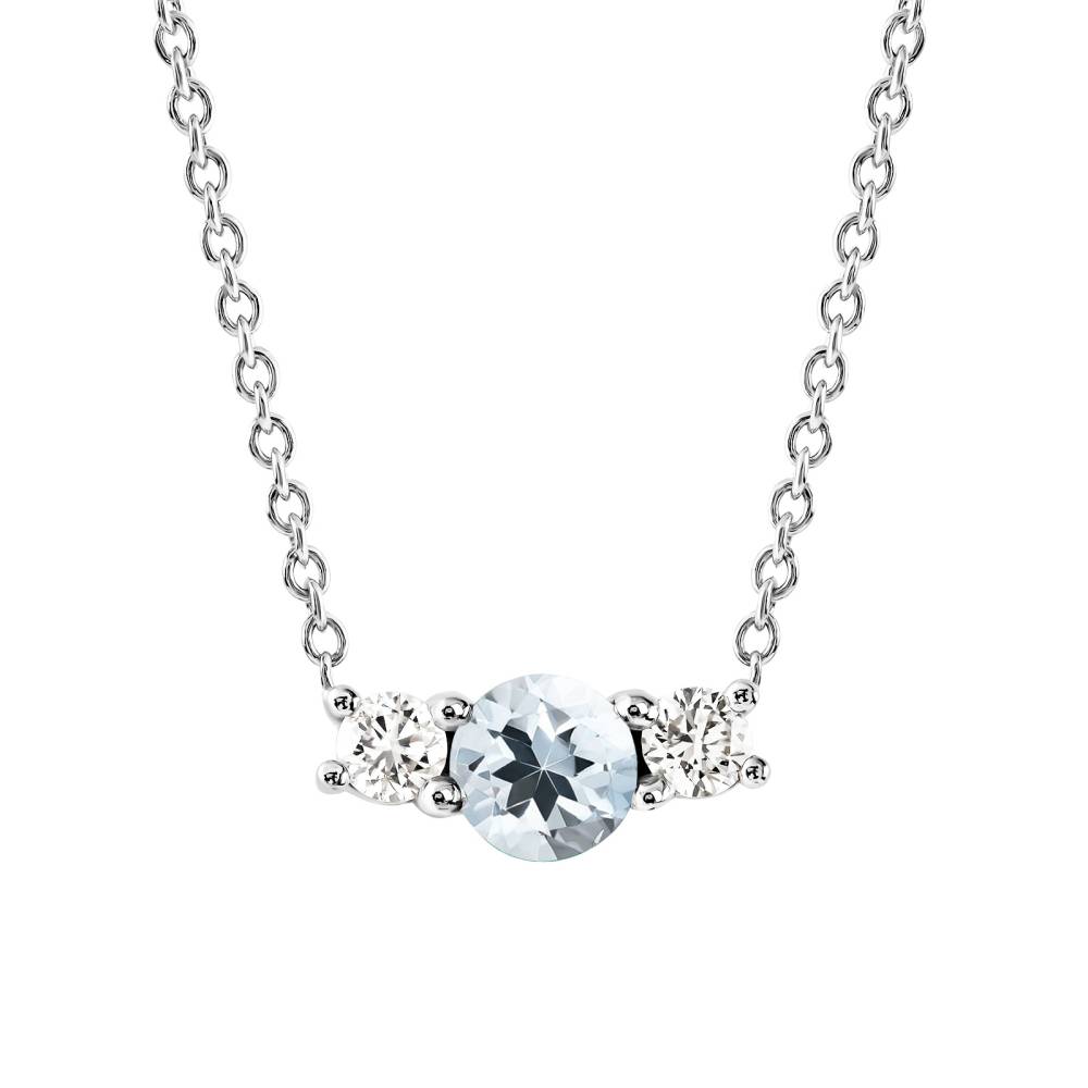 Pendentif Or blanc Aigue-marine et diamants Lady Duo 2