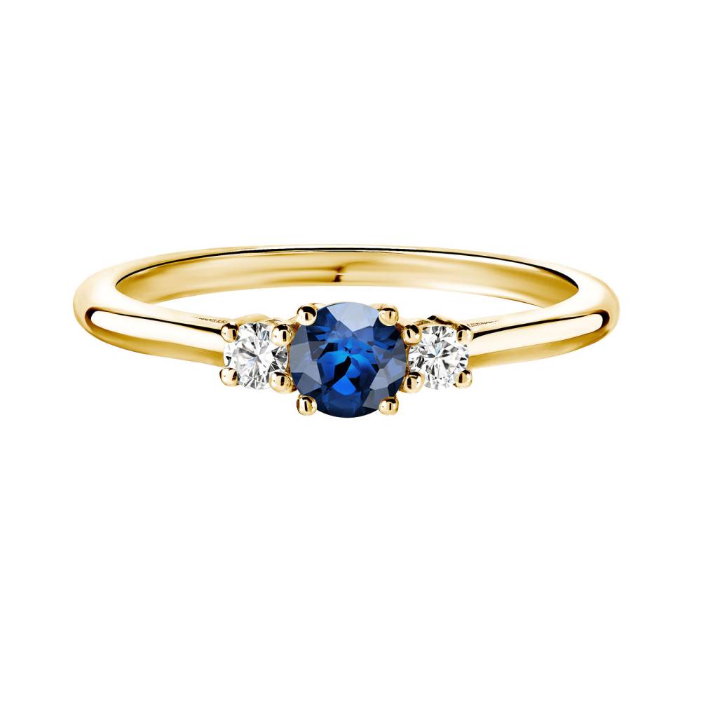 Ring Yellow gold Sapphire and diamonds Baby Lady Duo 2