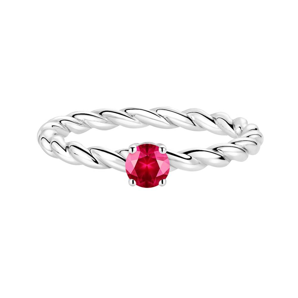 Ring White gold Ruby and diamonds Capucine 4 mm 2