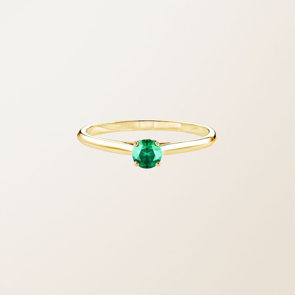 Bague Or jaune Emeraude Baby Lady 2