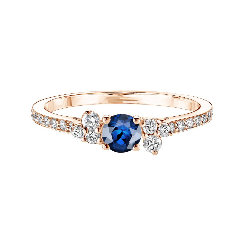 Ring Roségold Saphir und diamanten Baby EverBloom Pavée 2