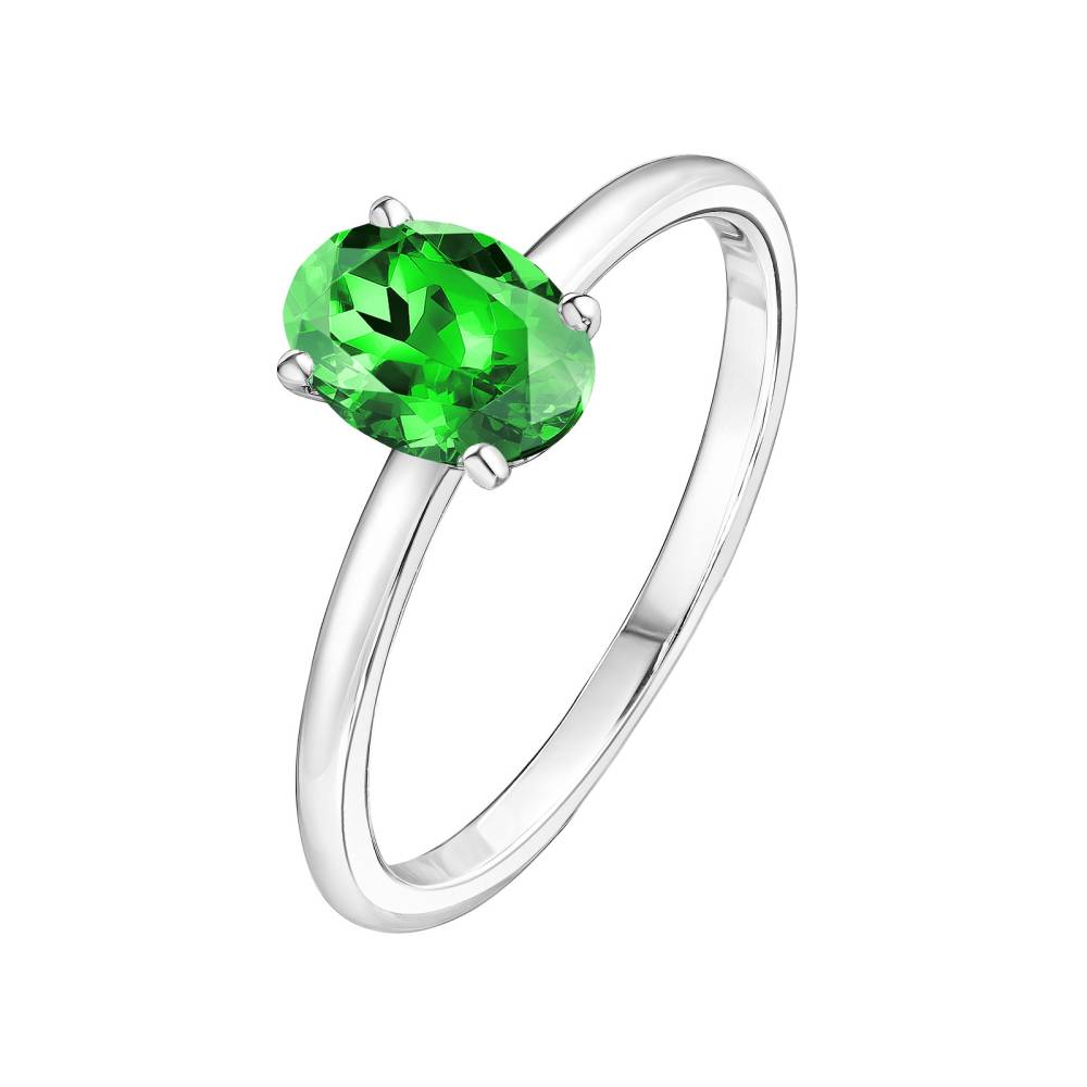 Ring White gold Tsavorite Lady Ovale 2