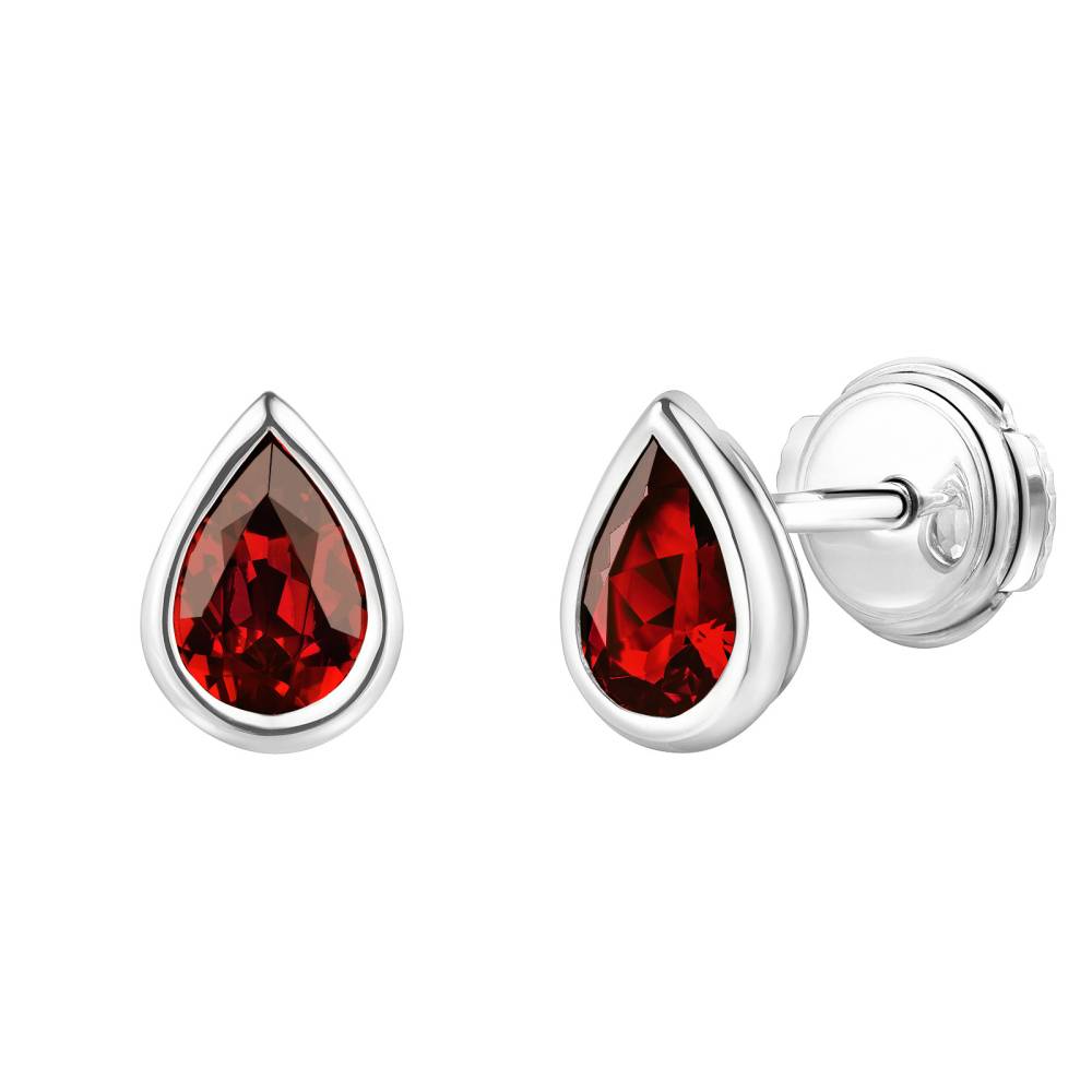 Earrings White gold Garnet Gemmyorama 2