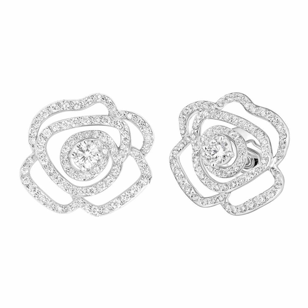 Boucles d'oreilles Or blanc Diamant PrimaRosa Alta 2