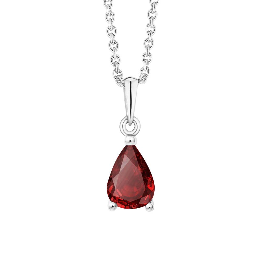 Pendant White gold Garnet Goutte 2