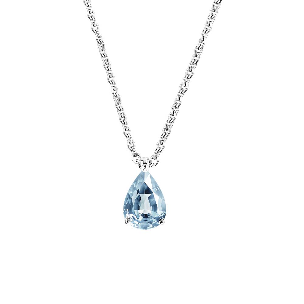 Pendant White gold Aquamarine and diamonds Lady Poire M 2