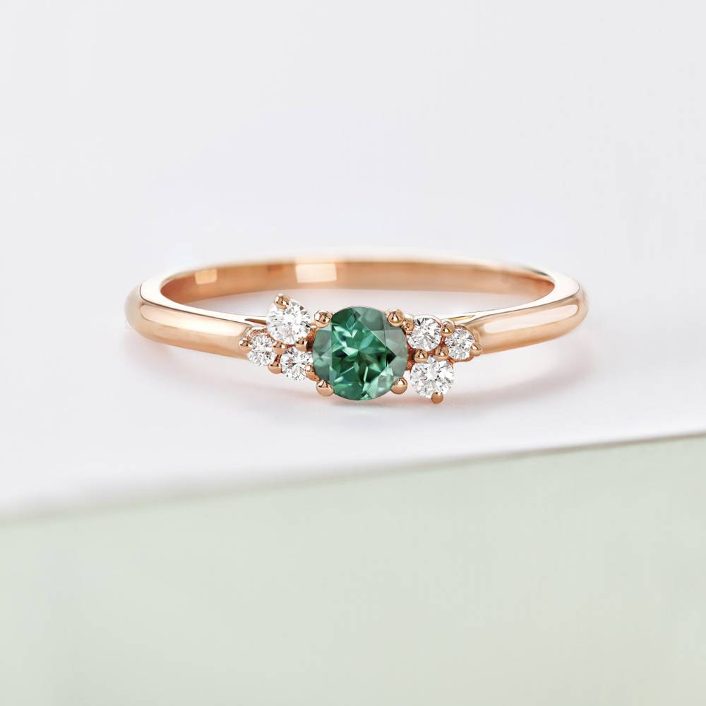 Bague Or jaune Tourmaline Verte et diamants Baby EverBloom 2