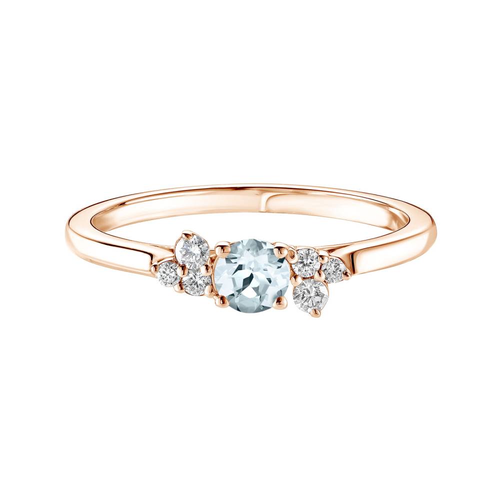 Ring Rose gold Aquamarine and diamonds Baby EverBloom 2