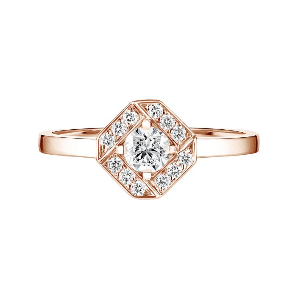 Ring Roségold Diamant Plissage Rond 4 mm 2