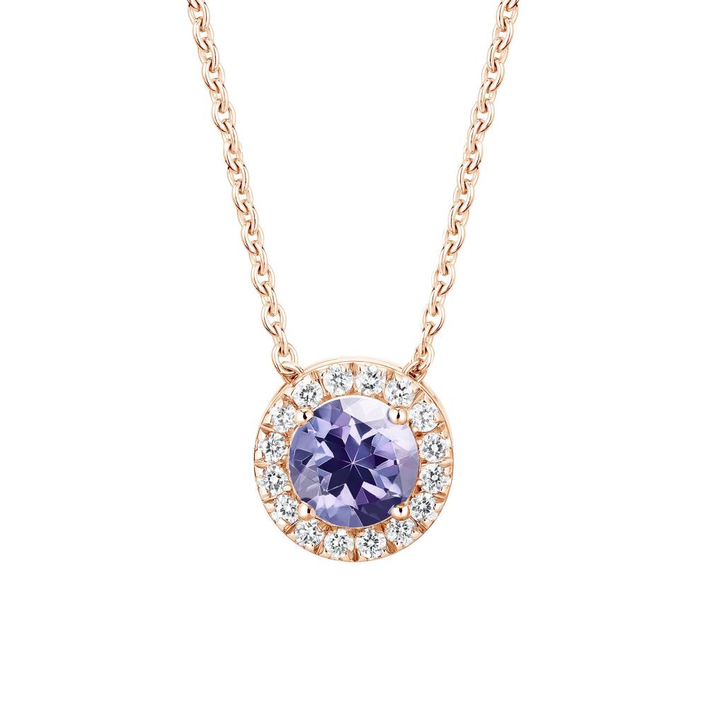 Pendentif Or rose Tanzanite et diamants Rétromantique M 2