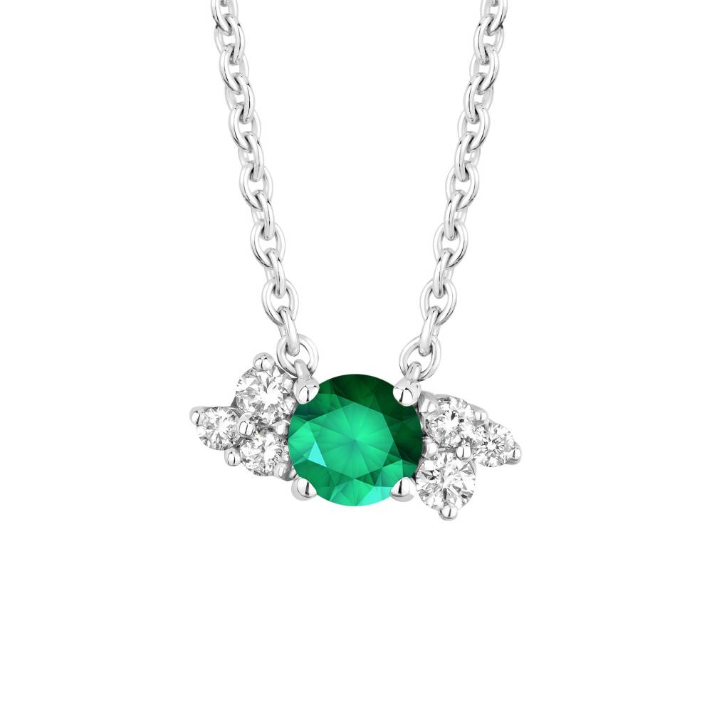 Pendant White gold Emerald and diamonds Baby EverBloom 2