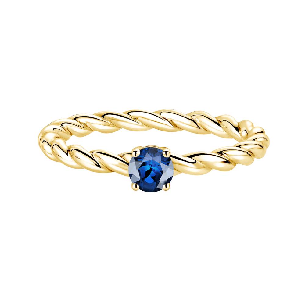 Ring Yellow gold Sapphire and diamonds Capucine 4 mm 2