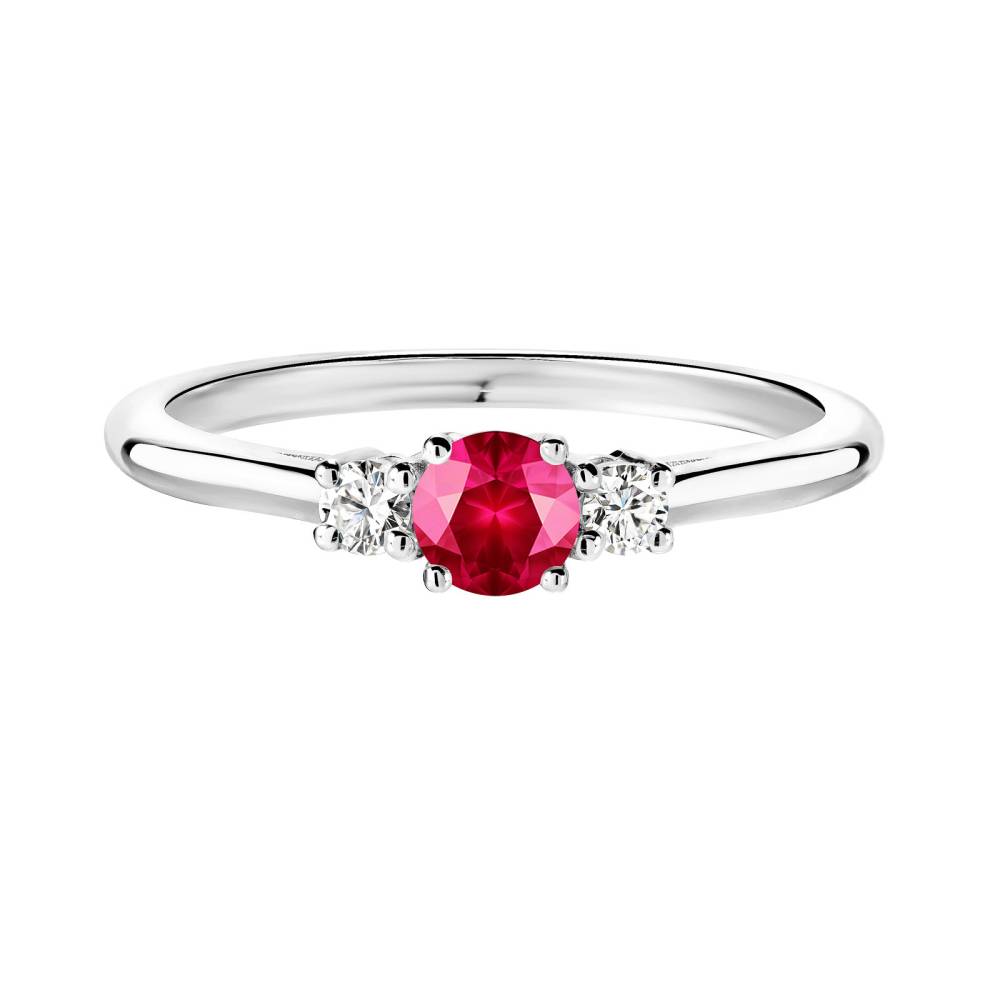 Ring White gold Ruby and diamonds Baby Lady Duo 2