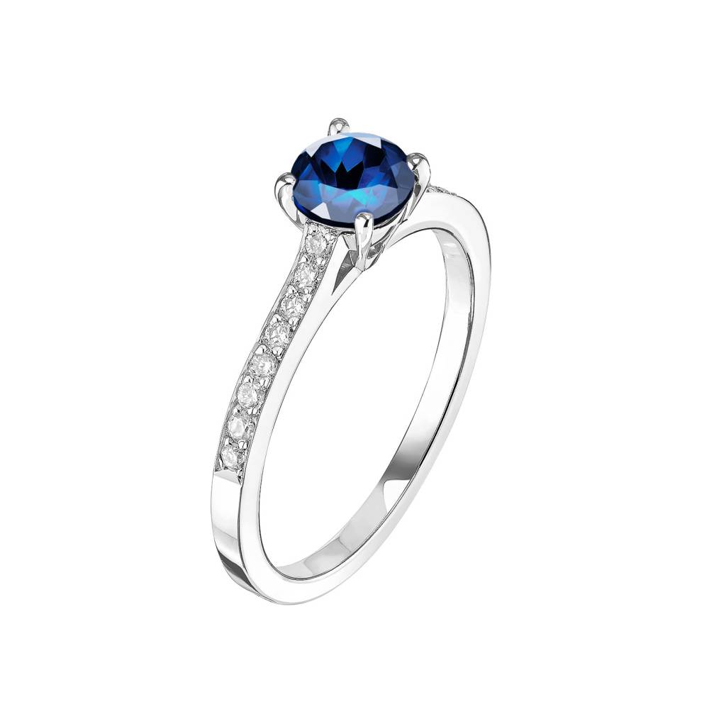 Ring White gold Sapphire and diamonds Lady Pavée 2