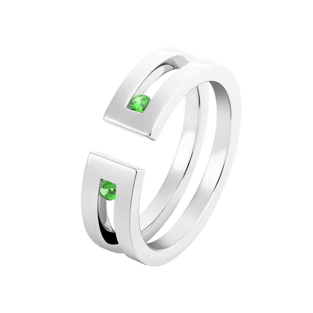 Bague Or blanc Tsavorite Thésée Duo 2