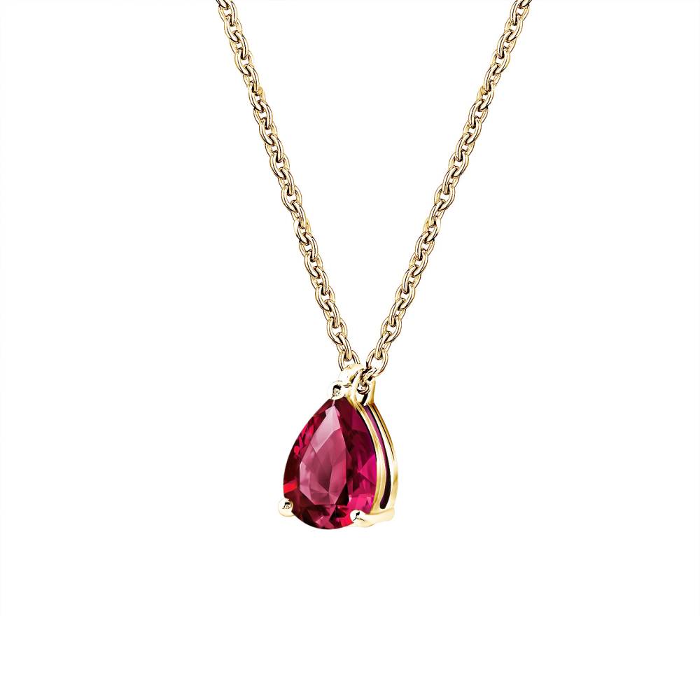 Pendentif Or jaune Rubis et diamants Lady Poire M 3