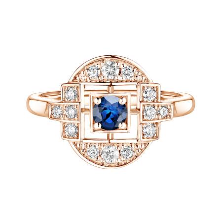 Art Déco Solo Rose Gold Sapphire Ring