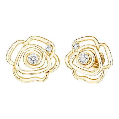 PrimaRosa Duo M Yellow Gold Diamond Earrings