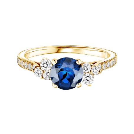Baby EverBloom 6 mm Pavée Yellow Gold Sapphire Ring