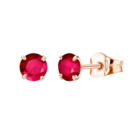 Boucles d'oreilles Or rose 18 cts Rubis Lady XL