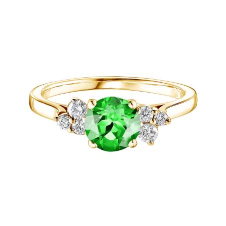Bague Or jaune 18 cts Tsavorite Baby EverBloom 6 mm