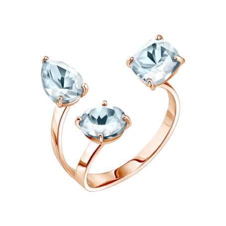 Stoned Bride Rose Gold Aquamarine Ring