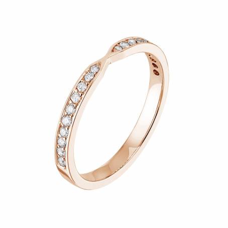 Lady Jonc Pavée Rose Gold Diamond Ring