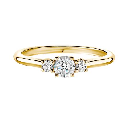 Bague Or jaune 18 cts Diamant Baby Lady Duo