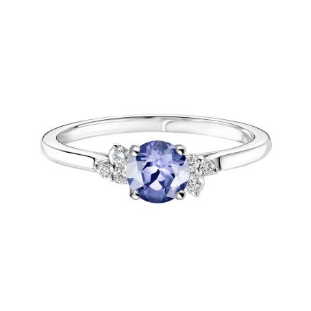 Bague Or blanc 18 cts Tanzanite Baby EverBloom 5 mm