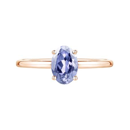 Bague Or rose 18 cts Tanzanite Lady Ovale