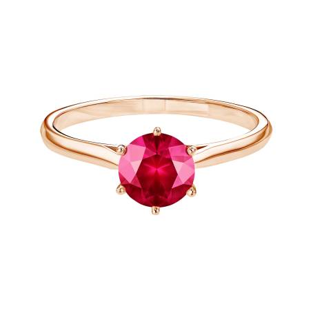 Bague Or rose 18 cts Rubis Lady