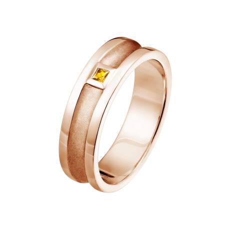Bague Homme Or rose 18 cts Citrine Minotaure