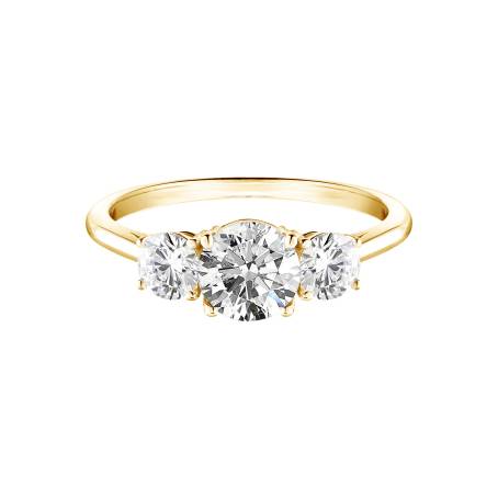 Bague Or jaune 18 cts Diamant Little Lady Duo