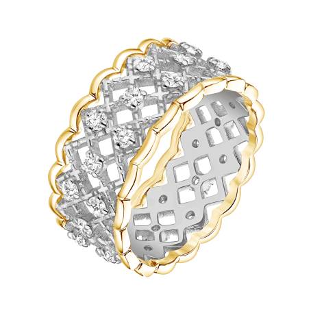 Bague Or blanc / Or jaune 18 cts Diamant RétroMilano Duo