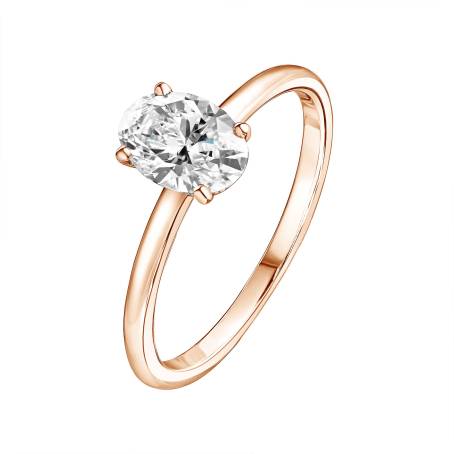 Lady Ovale Rose Gold Diamond Ring
