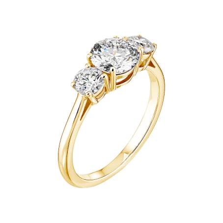Bague Or jaune 18 cts Diamant Lady Duo