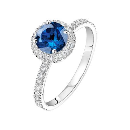 Rétromantique L Pavée Platinum Sapphire Ring