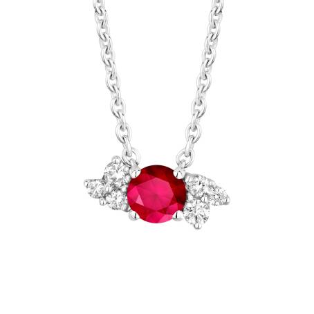 Pendentif Or blanc 18 cts Rubis Baby EverBloom