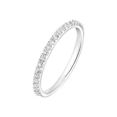 Alliance Or blanc 18 cts Diamant Faubourg Semi Pavée