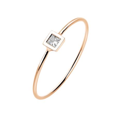 Gemmyorama Carrée Rose Gold Diamond Ring