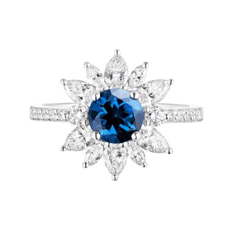 Bague Or blanc 18 cts Saphir EverBloom Prima